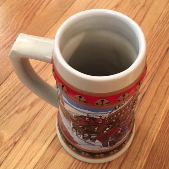 Budweiser VTG 1993 Hometown Holiday Christmas Beer Stein Mug Clydesdales Horses - Picture 5 of 7